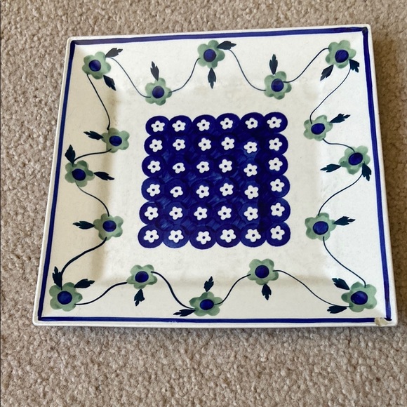 Polish Pottery square plate - Picture 1 of 3